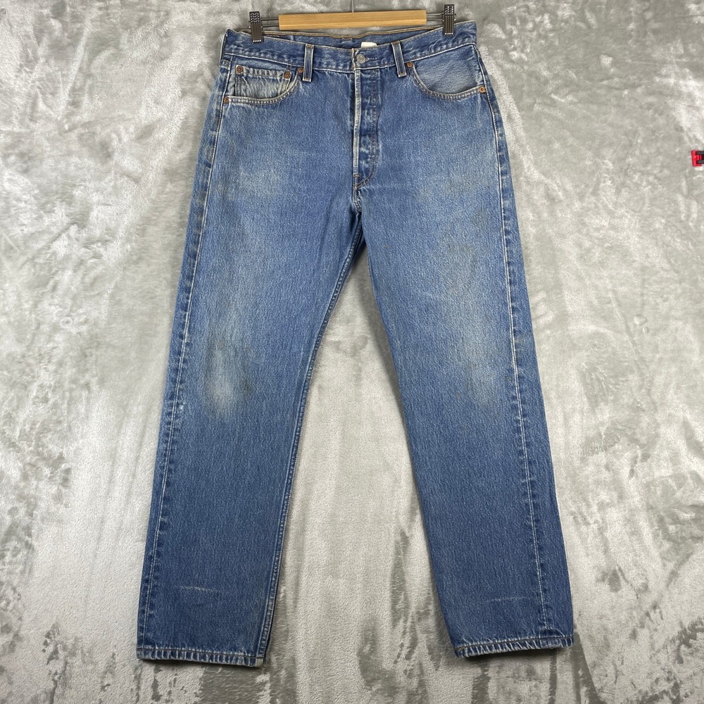 Vintage 2002 Levis 501 Jeans Mens 34x30 fits 33x29 Button Fly Denim Y2K